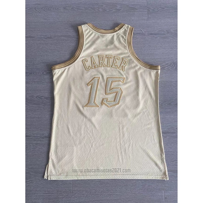 Camiseta Toronto Raptors Vince Carter #15 Mitchell & Ness 1998-99 Oro